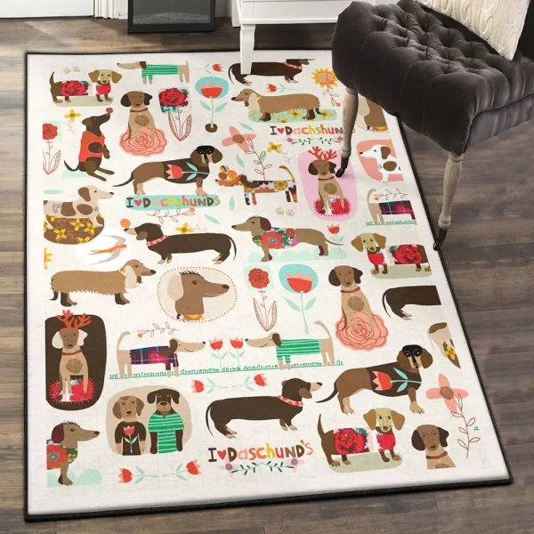 Dachshund Modern Area Rugs, Dachshund Rug