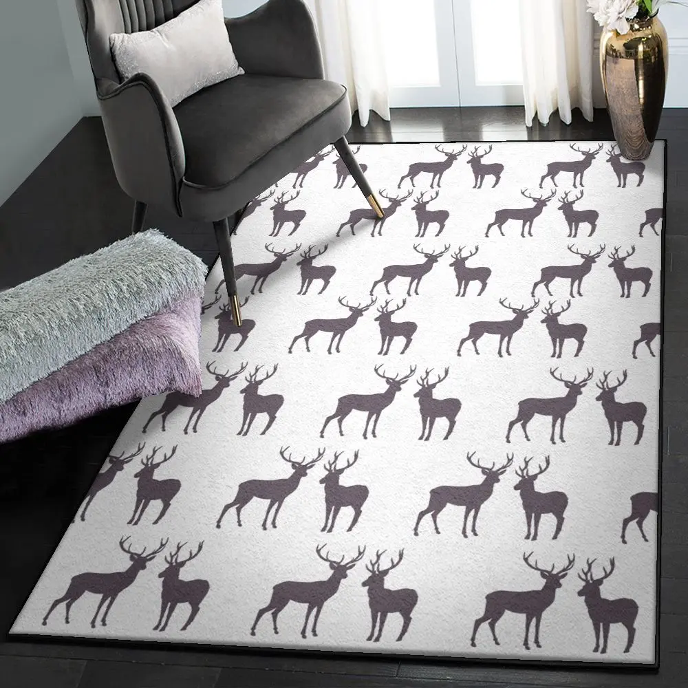 Deer Hunting Indoor Outdoor Rugs, Deer Rug