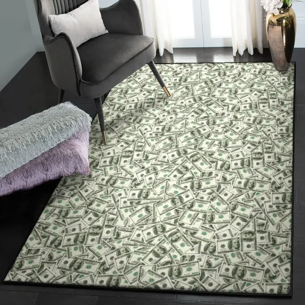 Dollar Large Living Room Rugs, Dollar Money Pattern Rug