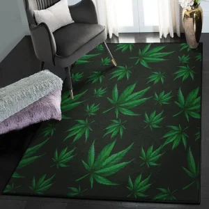 Leaves Cool Rugs, Pot Leaf Pattern Rug
