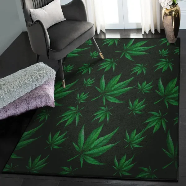 Leaves Cool Rugs, Pot Leaf Pattern Rug