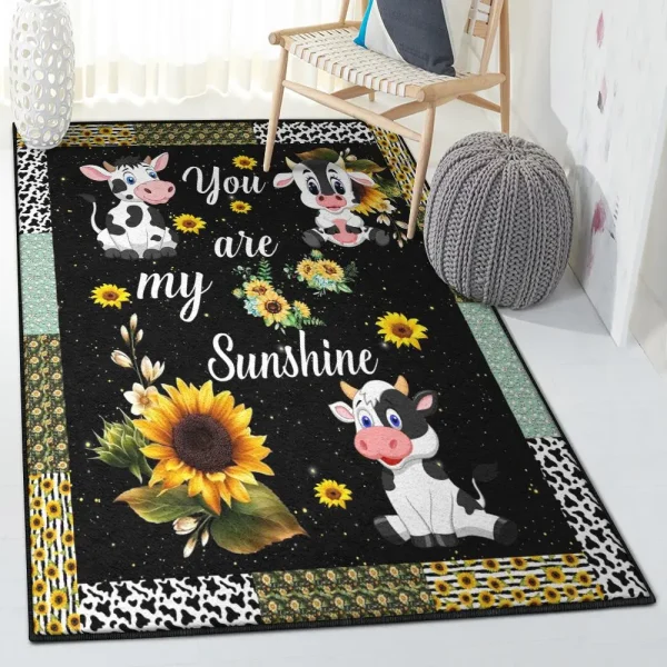 Milk Cow Dining Room Rug, Cows Rug