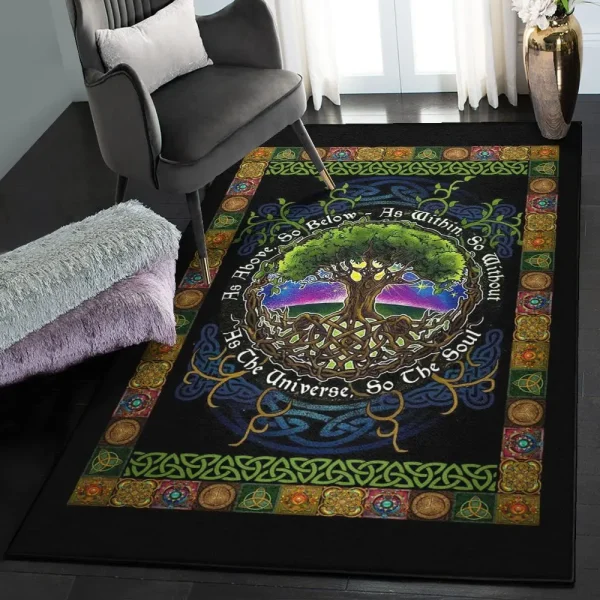 Nature Modern Area Rugs, Tree Of Life Celtic Rug