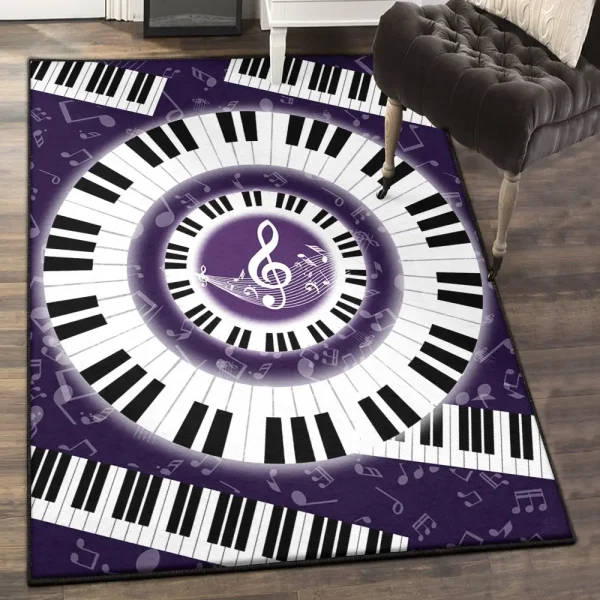 Non Shedding Area Rug, Awesome Musical Notes Rug