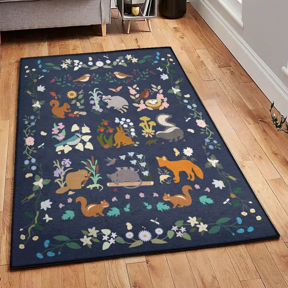 Sciuridae Modern Area Rugs, Squirrel Rug