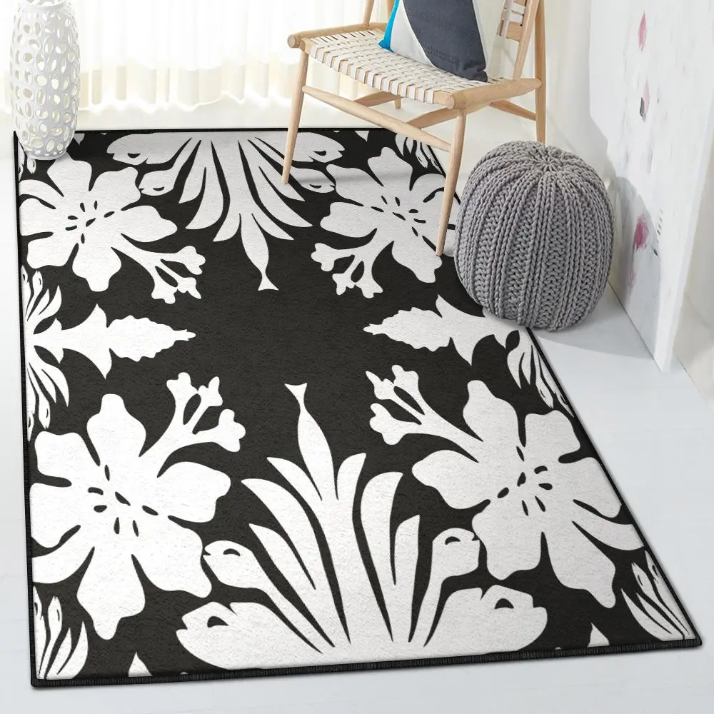 Summer Vacation Dining Room Rug, Hawaiian Lily Flower Rug