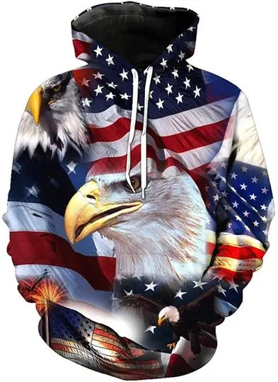 American USA Flag Eagle 3D Hoodie