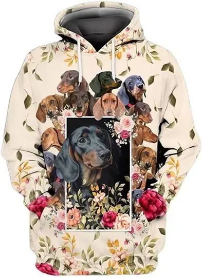 Diverse Dog Animal Flower 3D Hoodie