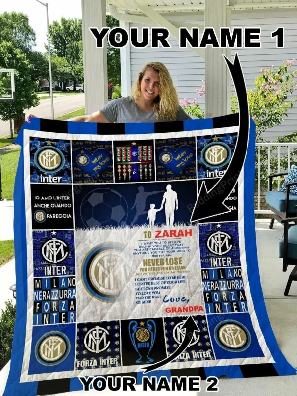 Inter Milan – Personalized Name Quilt Blanket and Home Decor