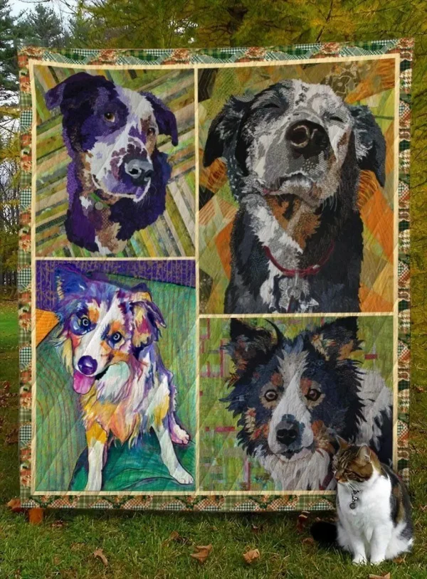 Australian Shepherd Dog D8027 Quilt Blanket and Home Decor