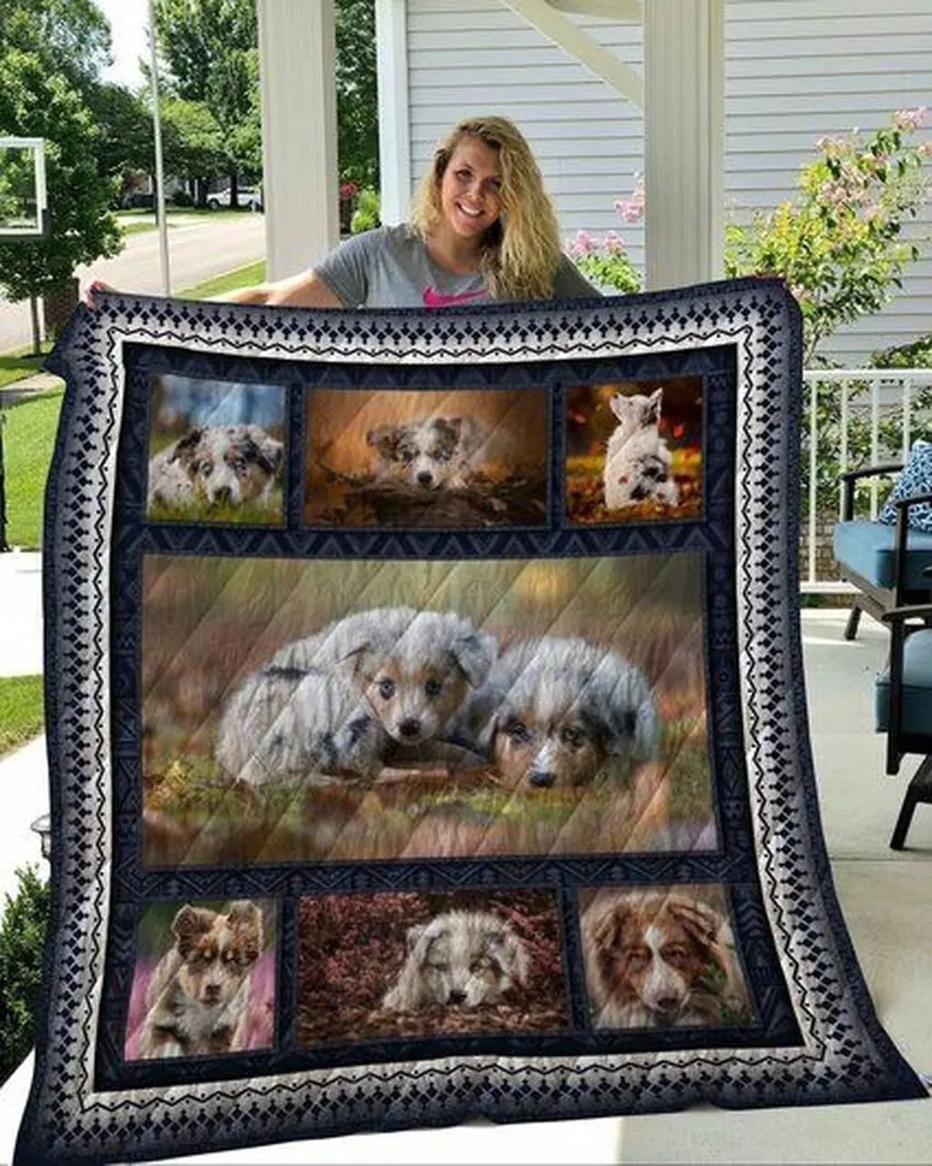 Australian Shepherd Your Lips Quilt Blanket Dhc04011390Dd and Home Decor