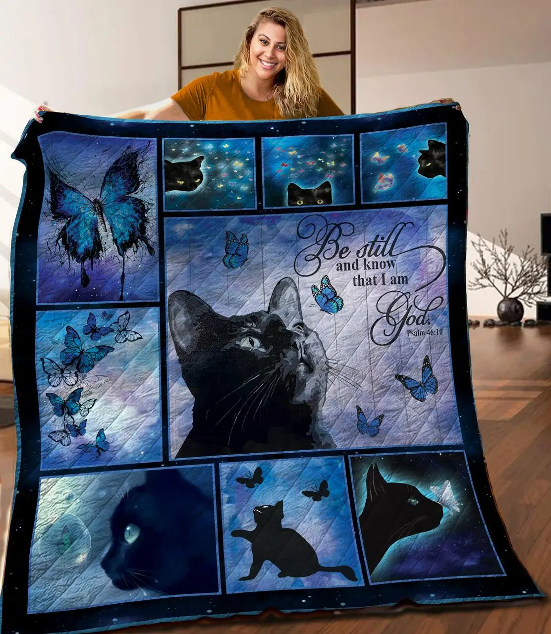 Black Cat Quilt Blanket C9B120602Na and Home Decor