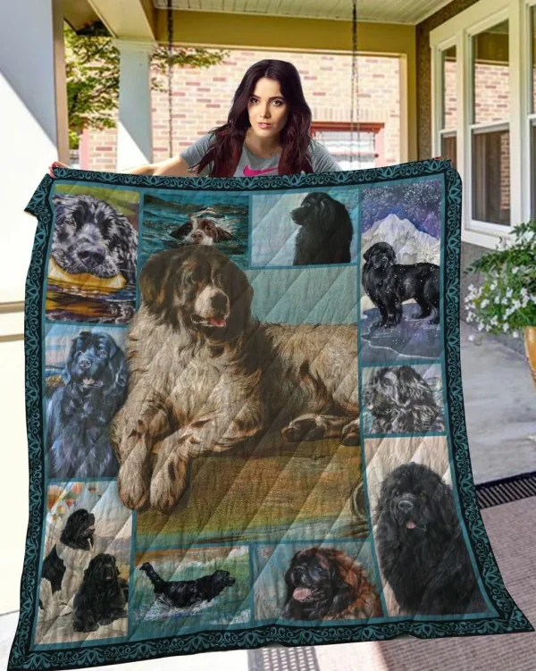 Dog Newfoundland Quilt Blanket and Home Decor