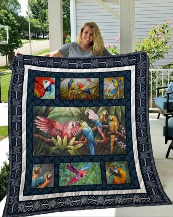 01 Parrot 3D Customized Quilt Blanket 1323 and Home Decor