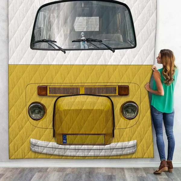 3D Classic Campervan Custom Quilt and Home Decor