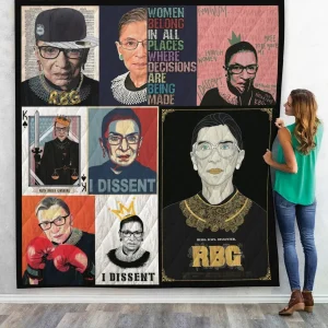 3D Notorious Ruth Bader Ginsburg Custom Quilt and Home Decor