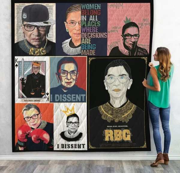 3D Notorious Ruth Bader Ginsburg Custom Quilt and Home Decor