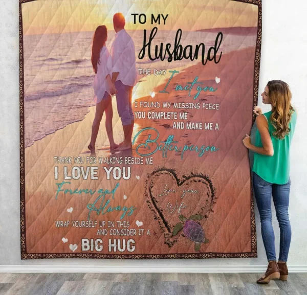 3D To My Husband Quilt and Home Decor