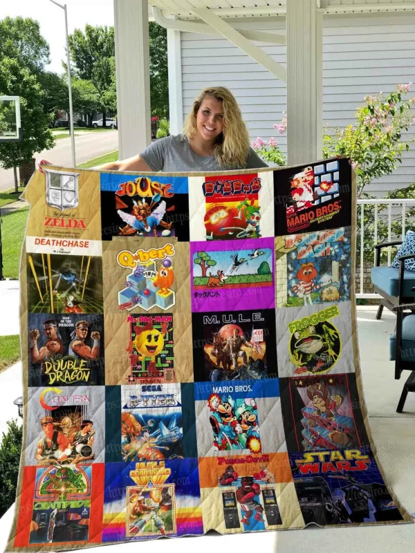 80S Game Quilt Blanket 01 and Home Decor