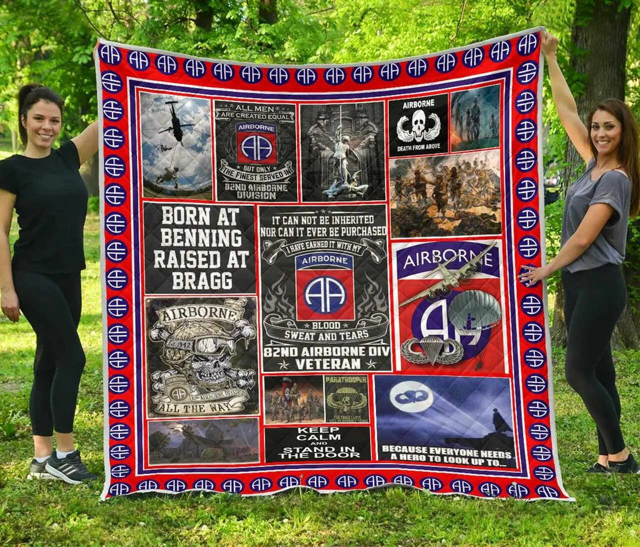 82Nd Airborne Veteran While Premium Quilt Blanket Quilt and Home Decor