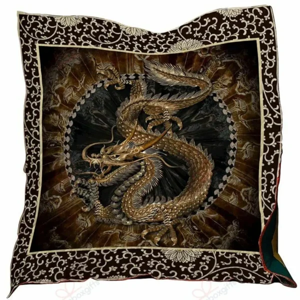 A Dragon Black Quilt Libls Fuct2409 and Home Decor