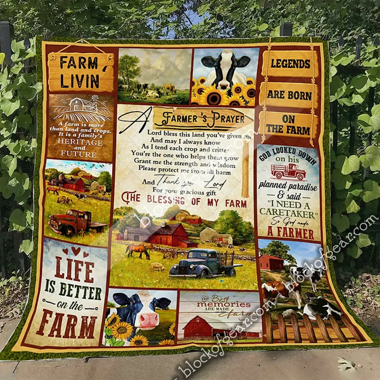 A Farmer’S Prayer Quilt Shb35 and Home Decor