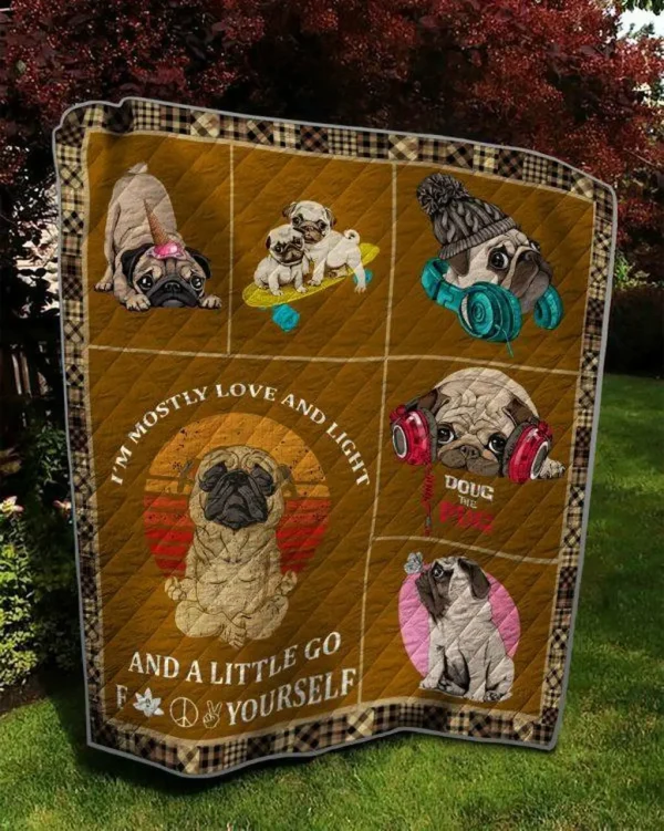 A Little Pug Quilt Blanket Quilt and Home Decor