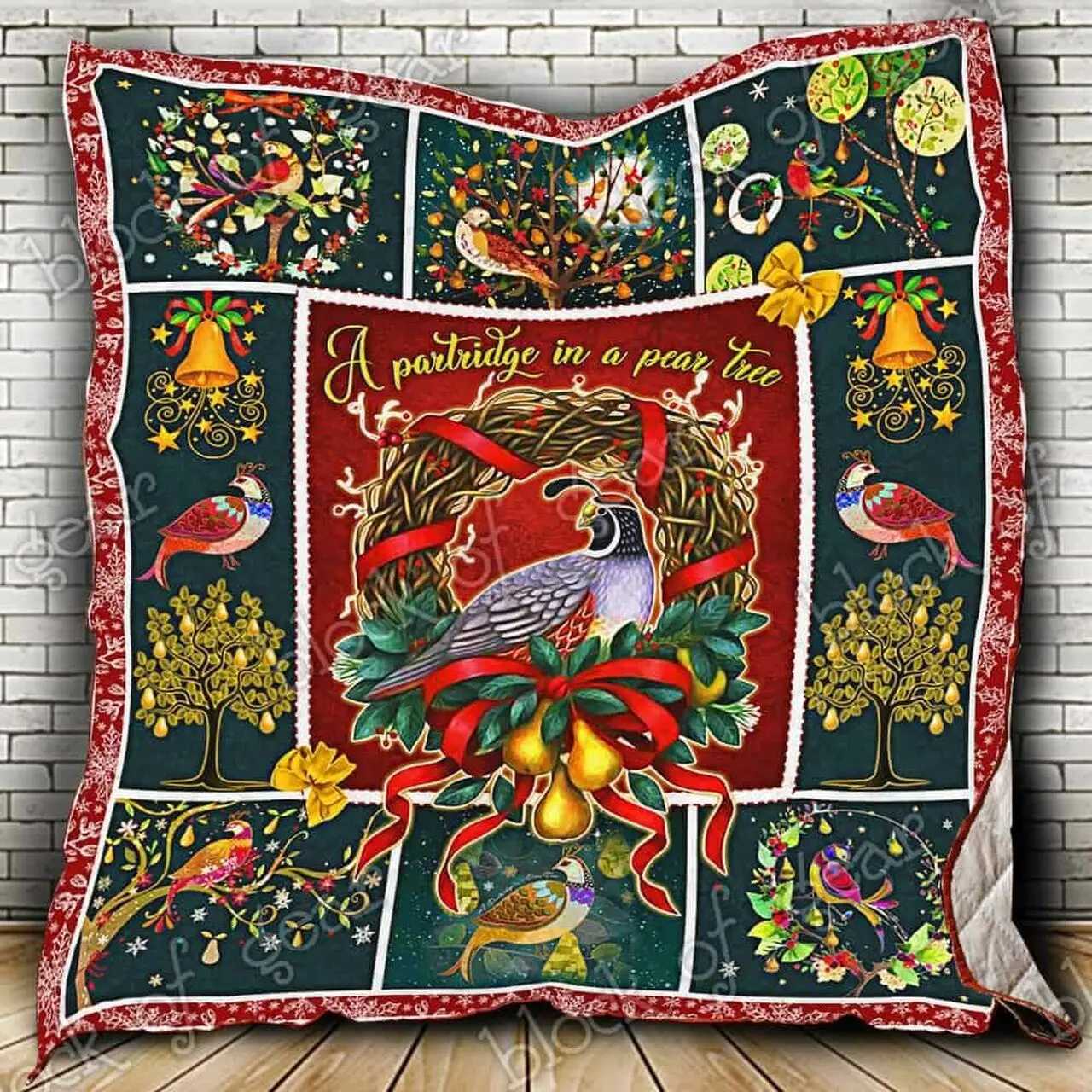 A Partridge In A Pear Tree Cl18100003Mdq Quilt Blanket and Home Decor