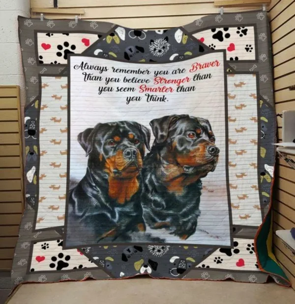 About Rottweiler Quilt Blanket Quilt and Home Decor