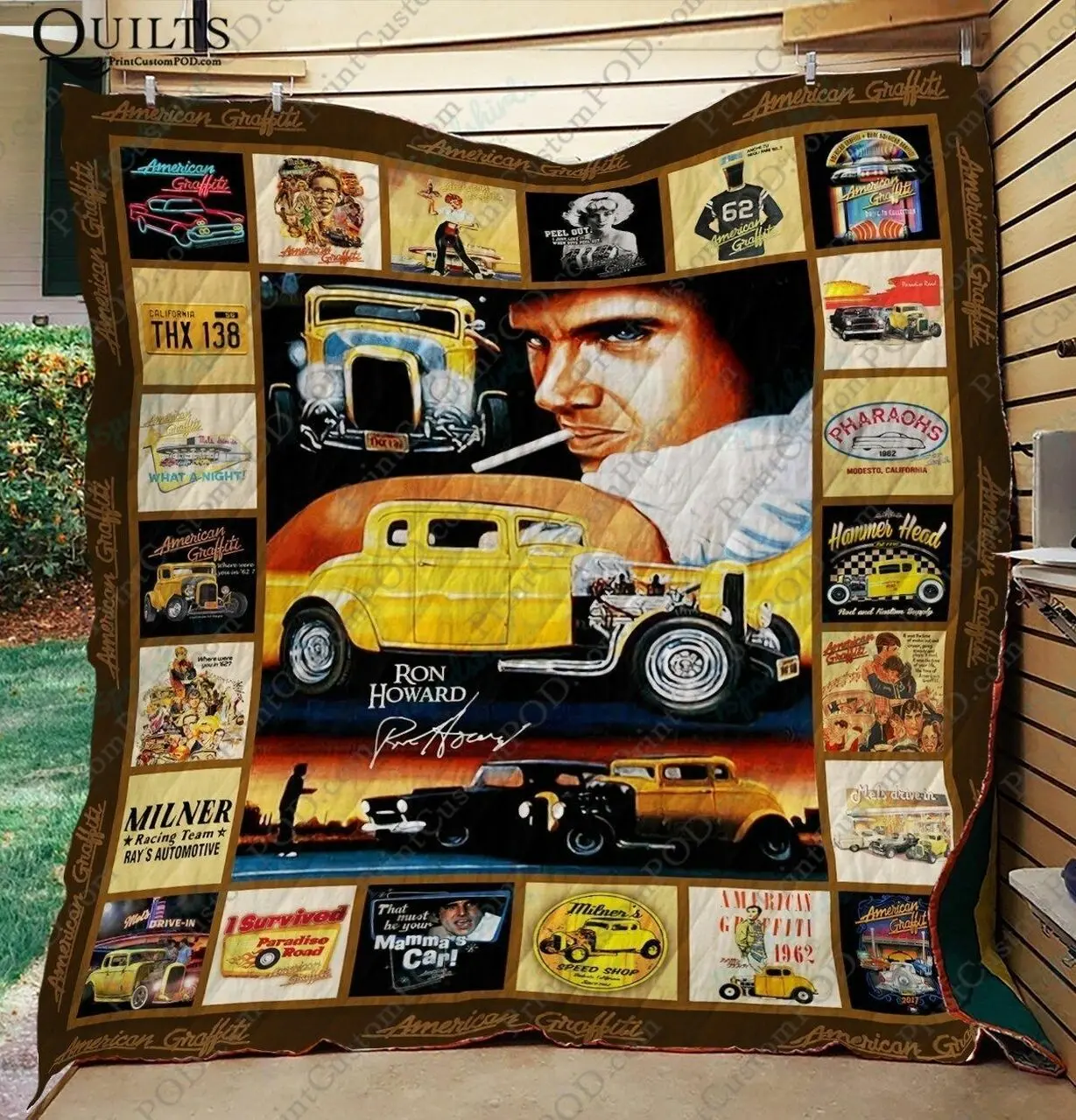 Adu American Graffiti Quilt Blanket Ver 02 and Home Decor