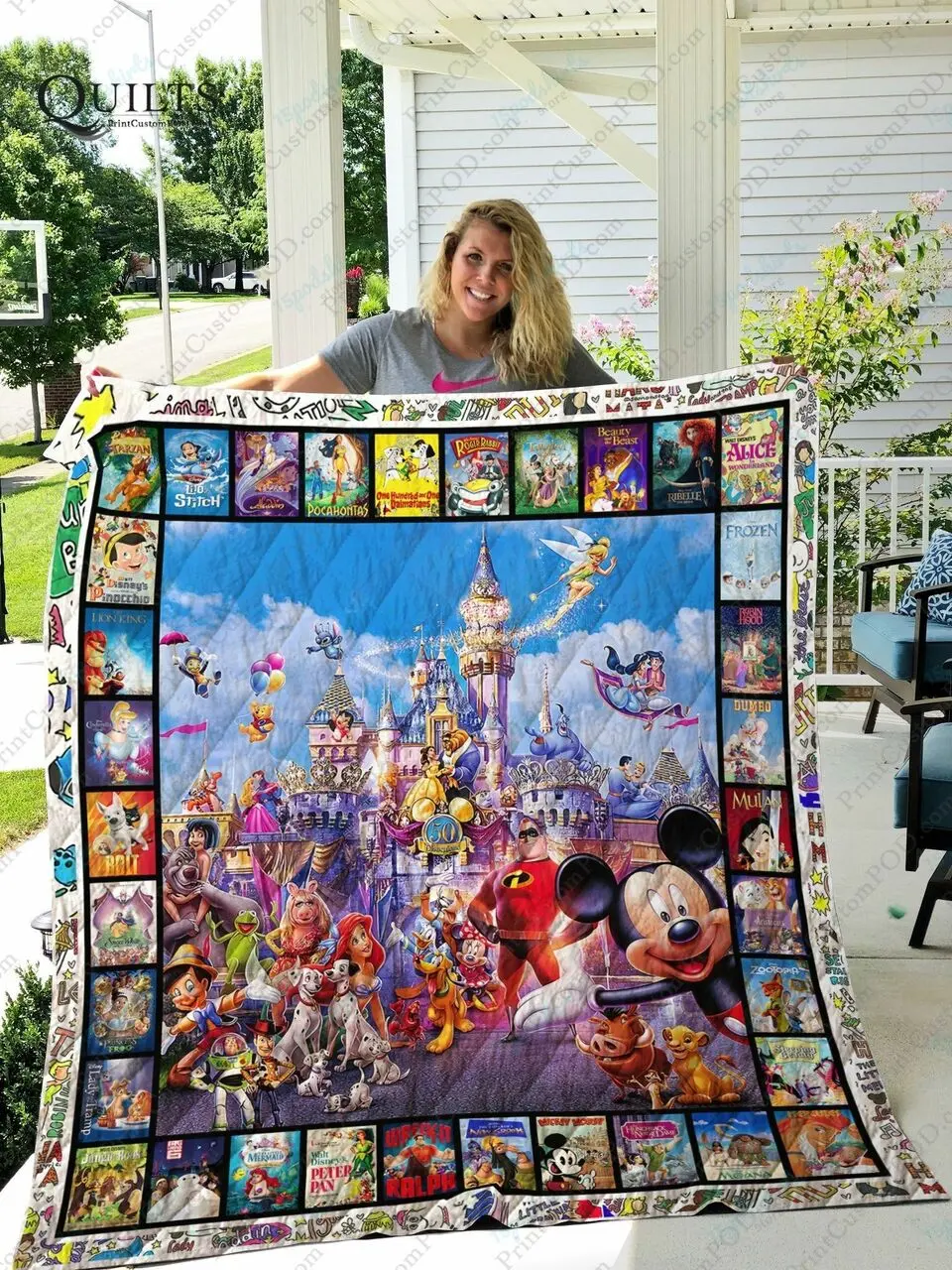 Adu Disney Poster Quilt Blanket Ver 3 and Home Decor