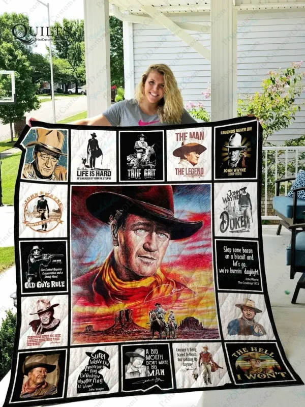 Adu John Wayne Quilt Blanket Ver 17 3 and Home Decor