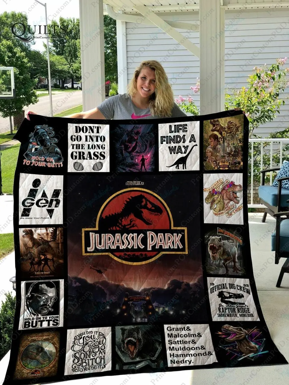 Adu Jurassic Park Quilt Blanket Ver 3 and Home Decor
