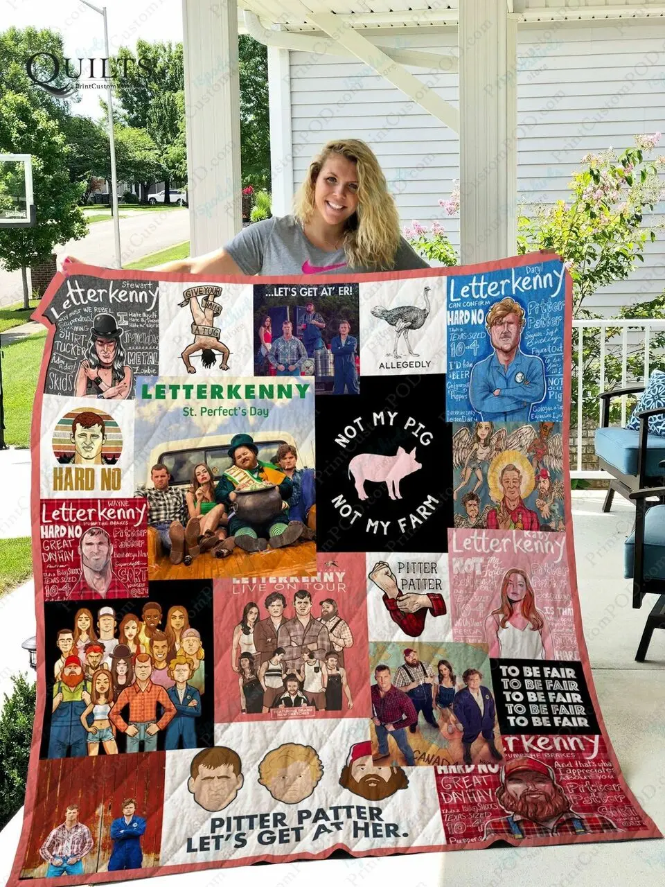 Adu Letterkenny Poster Quilt Blanket and Home Decor