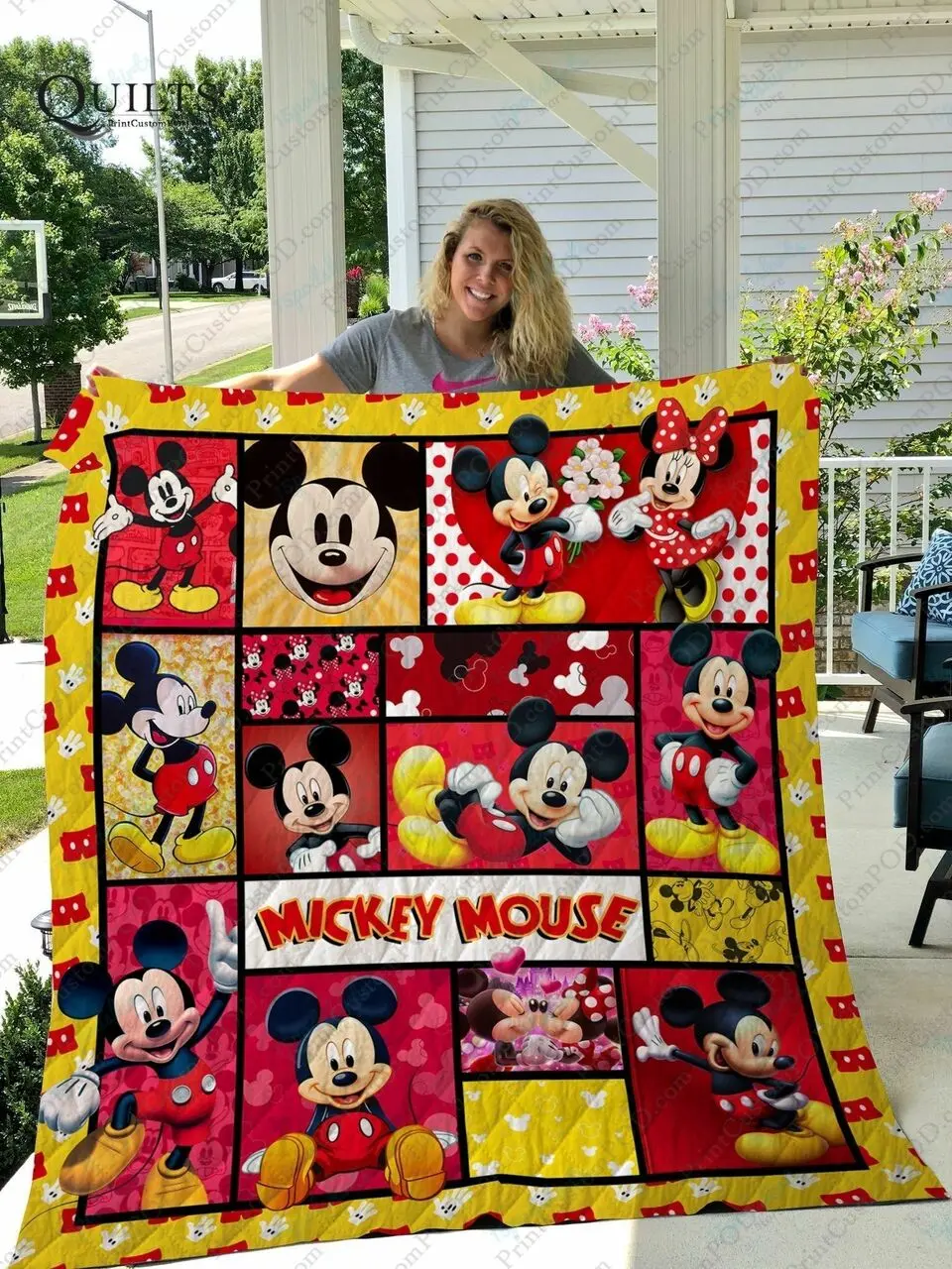 Adu Mickey Quilt Blanket Ver 3 and Home Decor