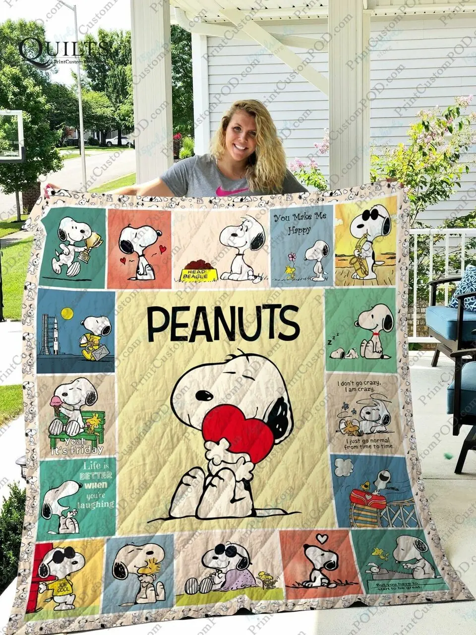 Adu Snoopy Quilt Blanket and Home Decor