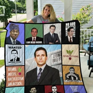 Adu The Office Cast Michael Scott Quilt Blanket and Home Decor