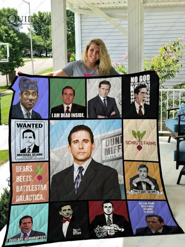 Adu The Office Cast Michael Scott Quilt Blanket and Home Decor