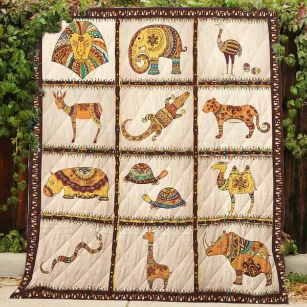 African Animals Jfj Quilt Aw and Home Decor