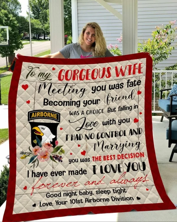 Airborne Division Wife Quilt Jsj and Home Decor