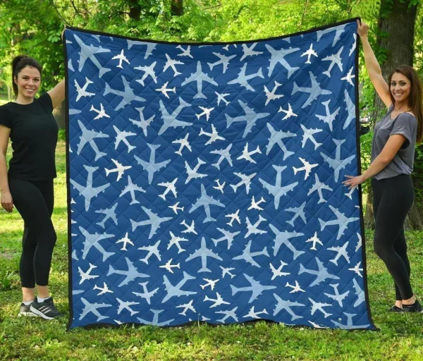 Airplane Pattern In The Sky DHCDHC DT1910 Quilt Blanket and Home Decor