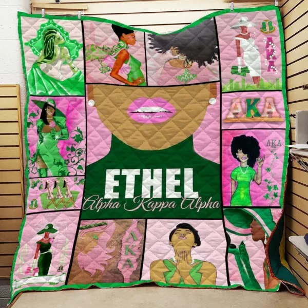 Alpha Kappa Alpha Ethel Quilt All Over Printed and Home Decor
