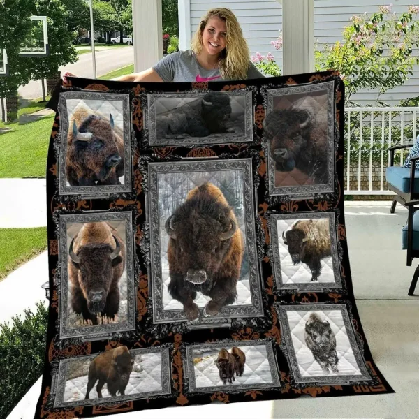 American Buffalo Like Quilt Blanket and Home Decor