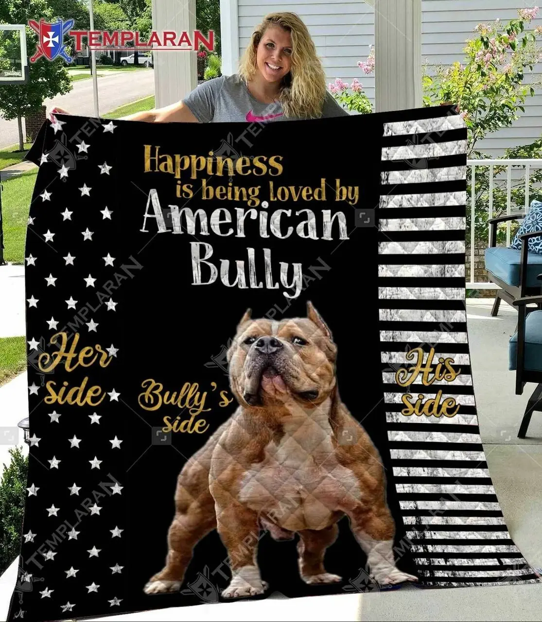 American Bully Cl28110578Mdq Quilt Blanket and Home Decor