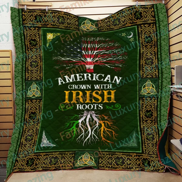 American Crown With Irish Roots Quilt and Home Decor