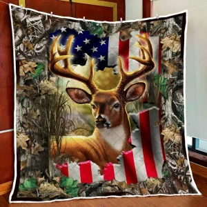 American Deer Quilt Blanket and Home Decor
