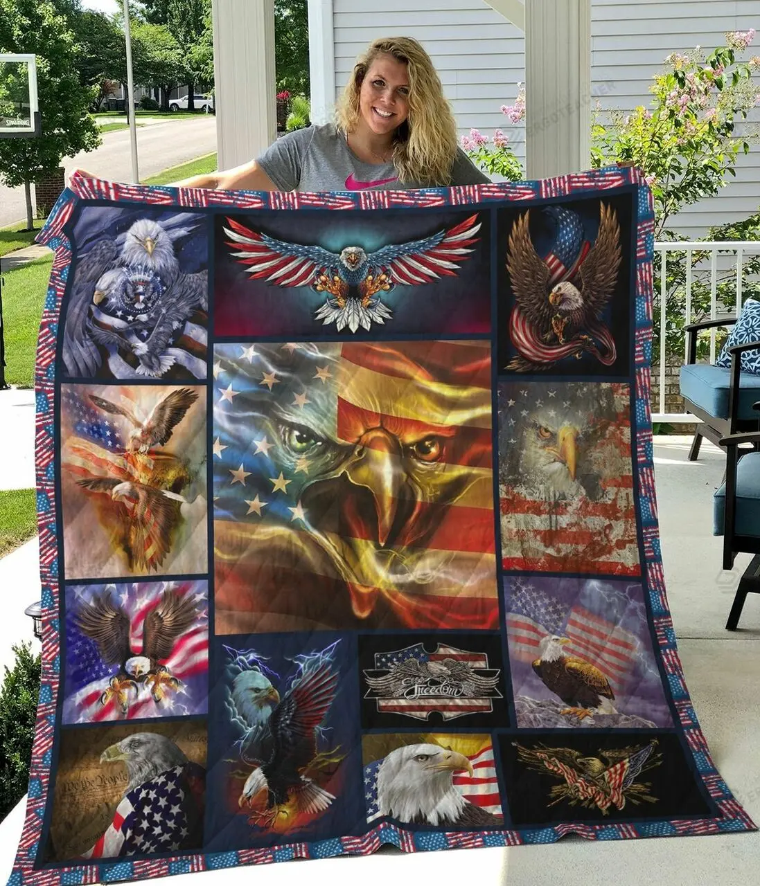American Eagle Quilt Blanket and Home Decor