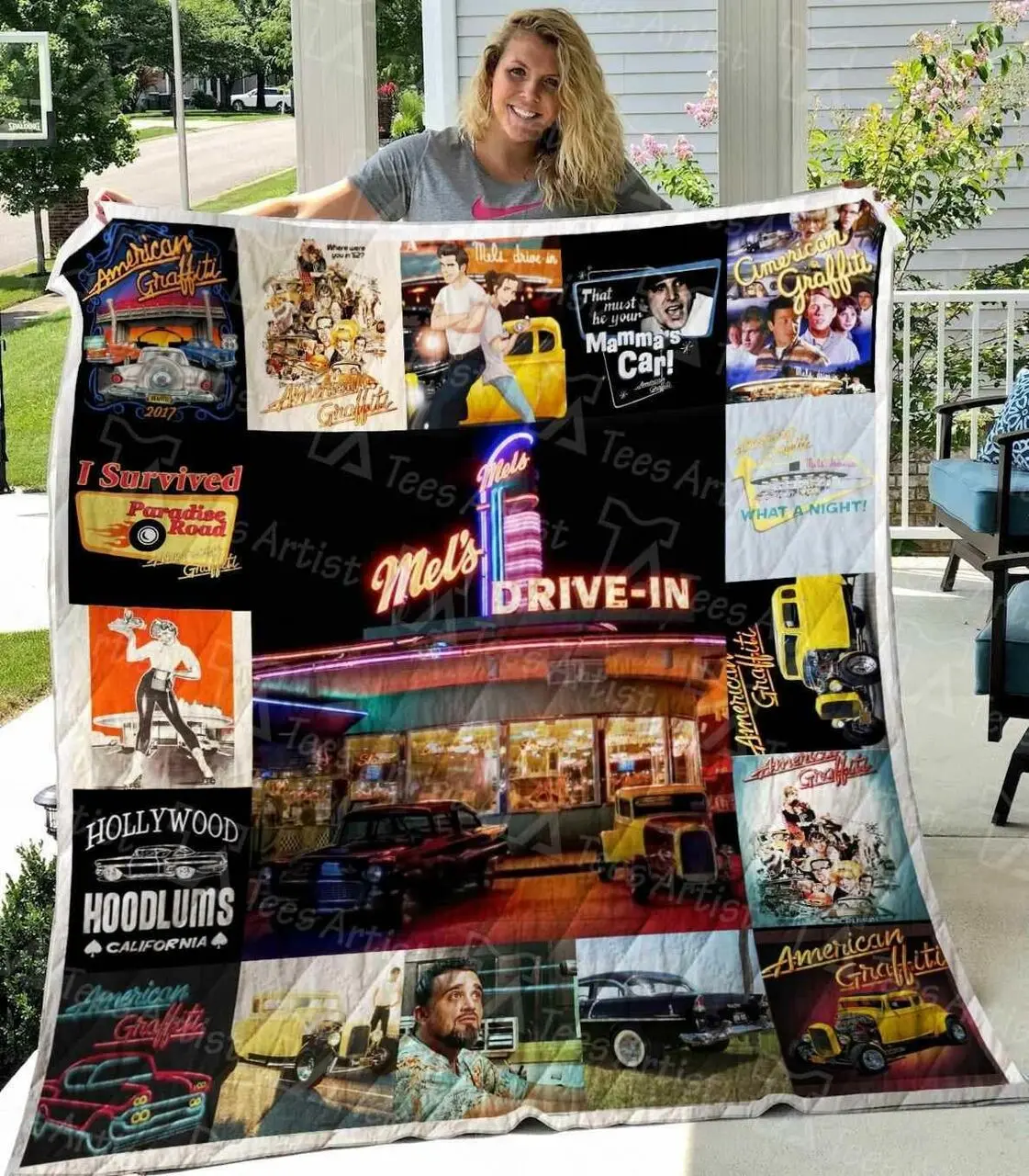 American Graffiti Blanket Th0107 Quilt and Home Decor