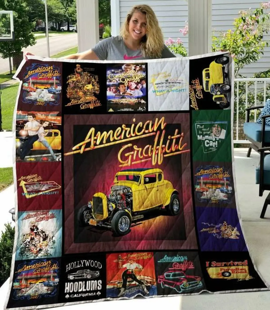 American Graffiti Quilt Blanket M100610 Quilt and Home Decor