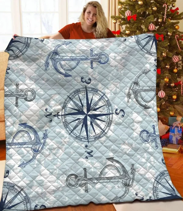 Anchor Compass Rose Jfj Quilt Vb and Home Decor
